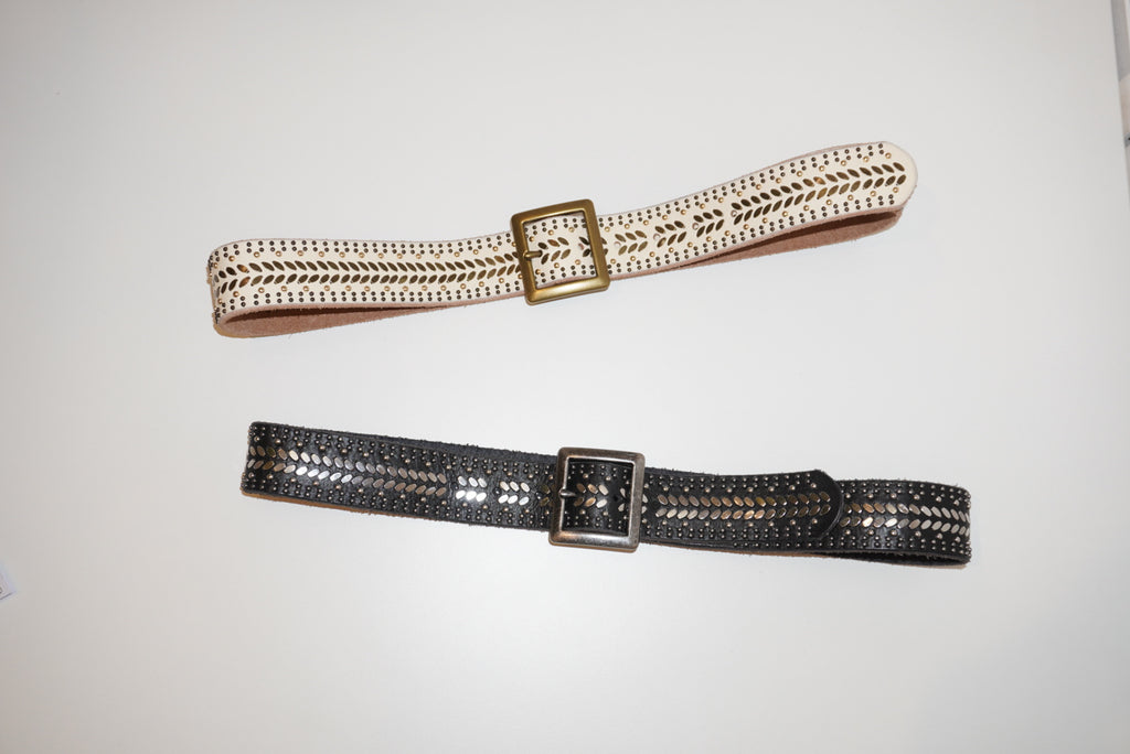 Square Buckle Studded Belt