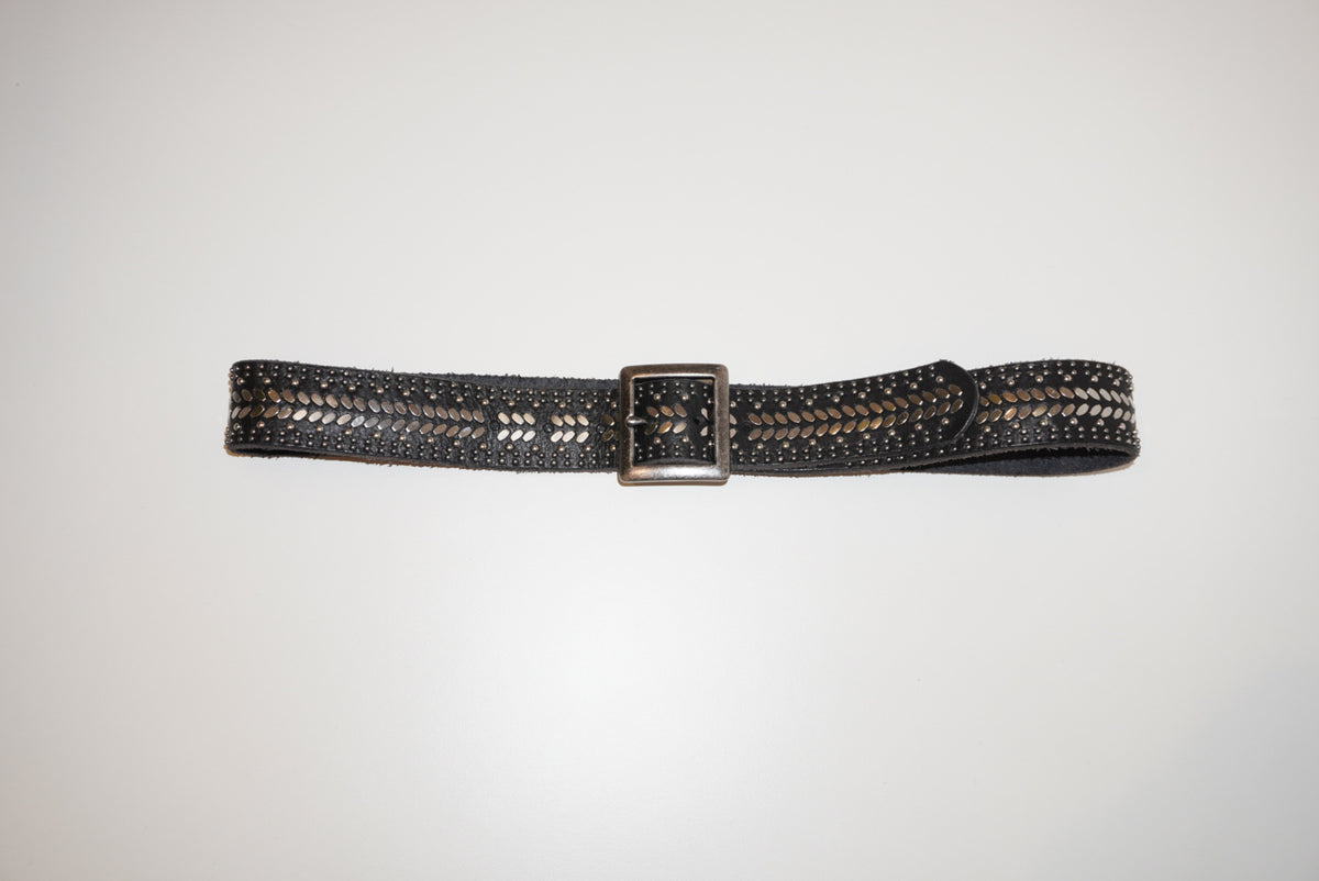 Square Buckle Studded Belt