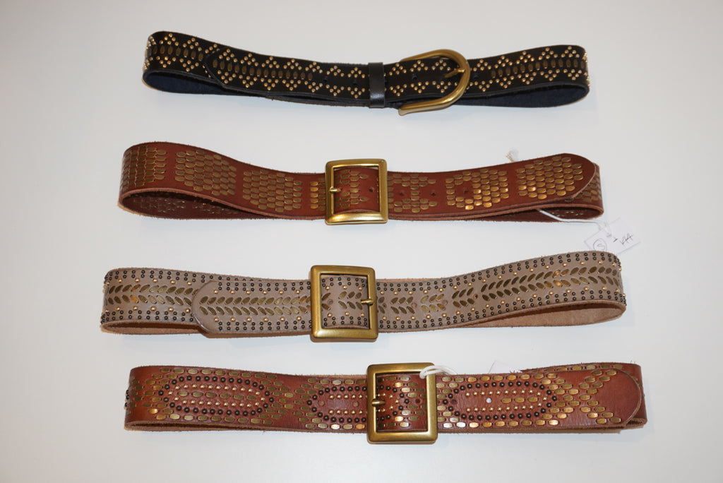 Square Buckle Studded Belt