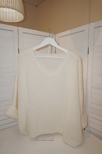 Italian Mohair V-Neck Sweater